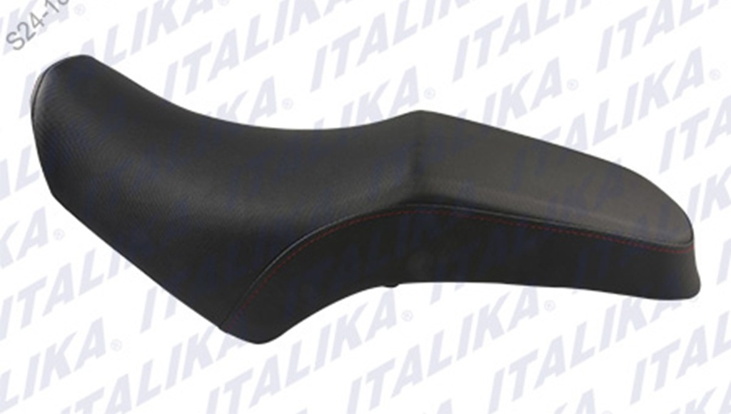 ASIENTO NEGRO COSTURAS ROJAS RC200 NEGRA