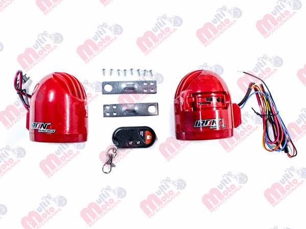 AUDIO FM C/ALARMA/LEDS/USB/TF/AISLAMIENTO ACUATICO PARA MOTOCICLISTA MSD-800 ROJO