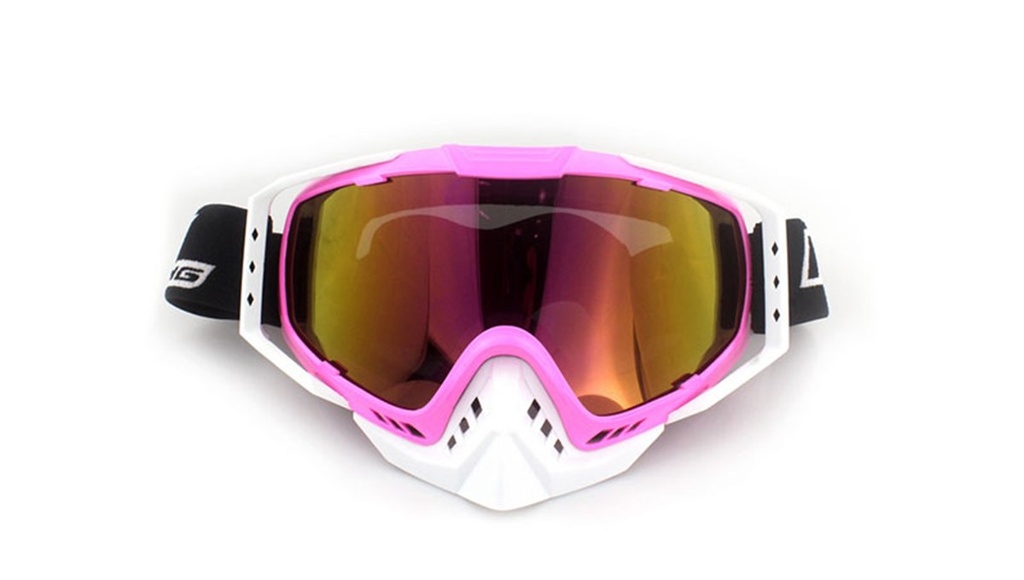 GOGGLES COMFORT IRON RACING IR-350 ROSA LENTE ROJO