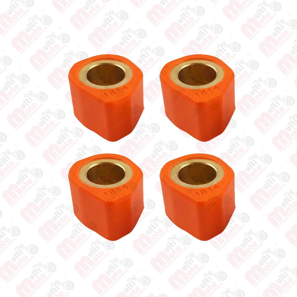 JGO DE RODILLOS RACING BRONCE NARANJA CS125/DS125/DS150