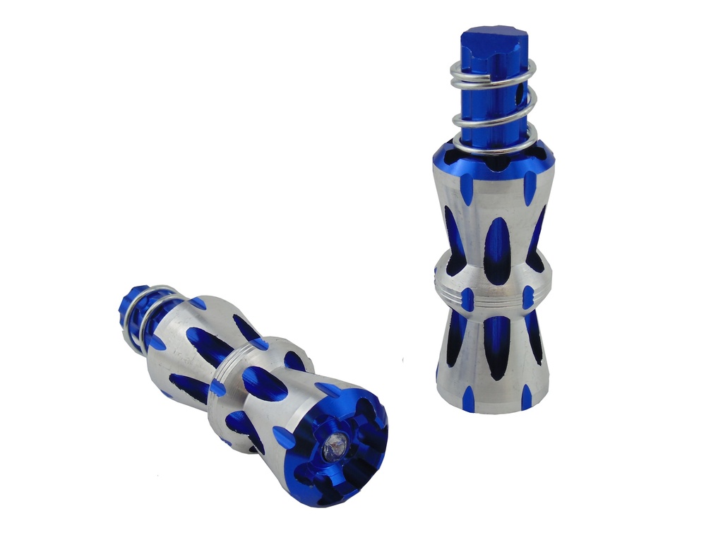 JUEGO POSAPIE TRASERO ALUMINIO LEOPARDO AZUL