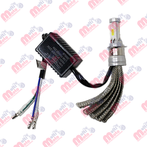 KIT FOCO HYPER LEDS P/MOTO H1 UNIVERSAL LUZ BLANCA IR-H03H1 12-80V 20W 2000LM