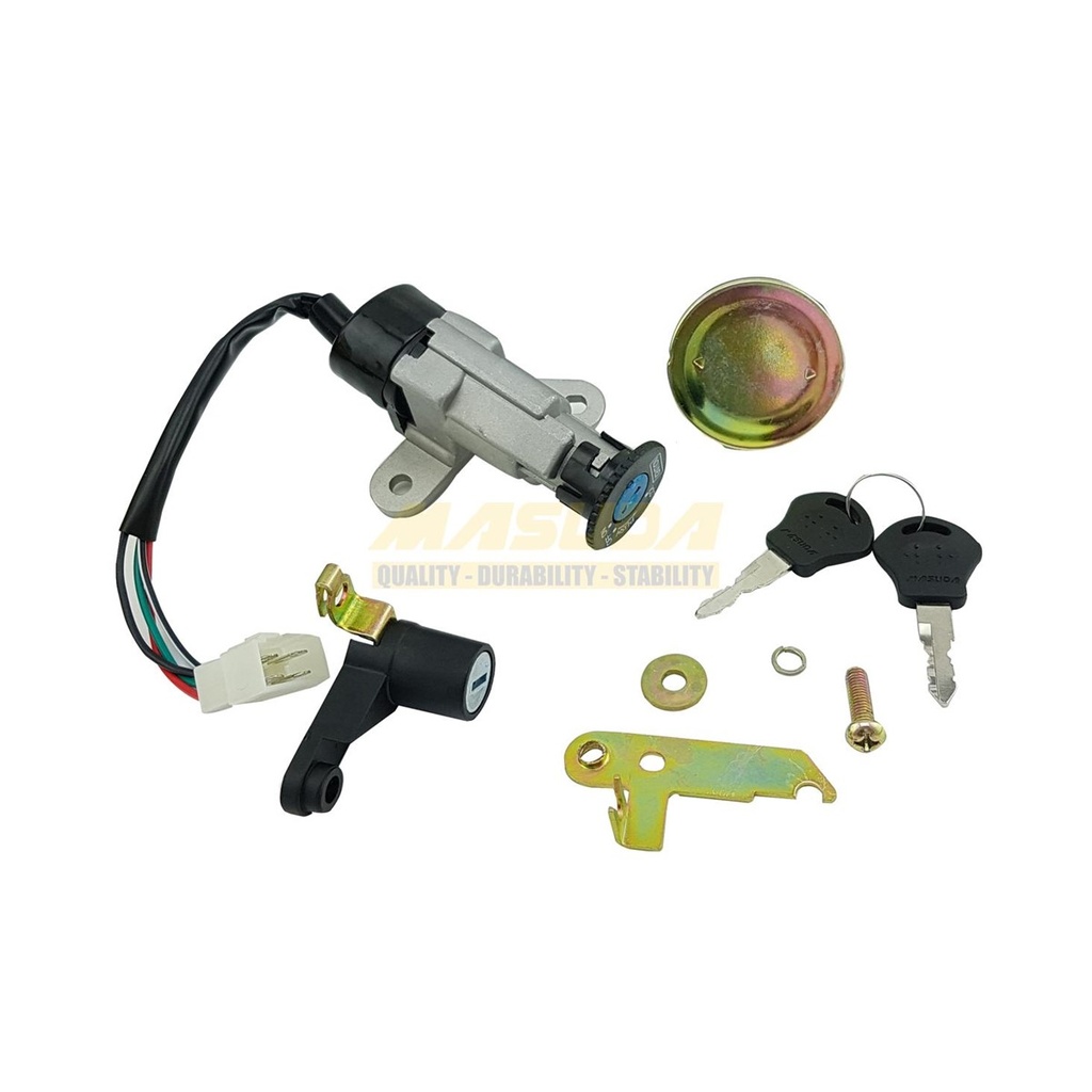 KIT SWITCH COMPLETO C/TAPON DE GASOLINA Y SEGURO DE ASIENTO P/ITALIKA AT110 SPORT