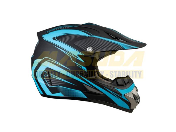 CASCO CROSS IRON RACING IR-850 DOT NEGRO/AZUL MATE XL