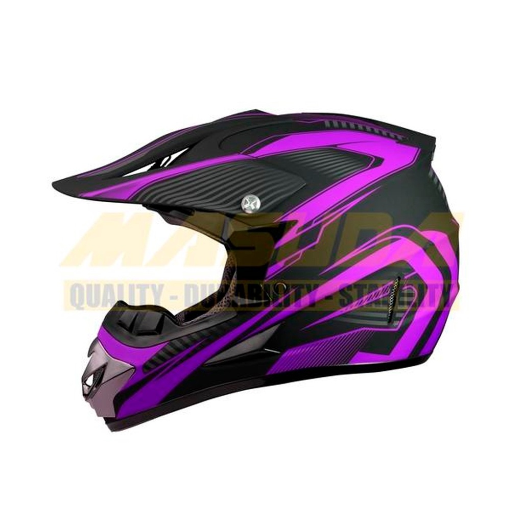 CASCO CROSS IRON RACING IR-850 DOT NEGRO/VIOLETA MATE L