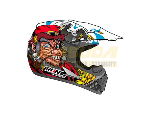 CASCO CROSS IRON RACING IR-850 DOT LUCKY ROJO XL