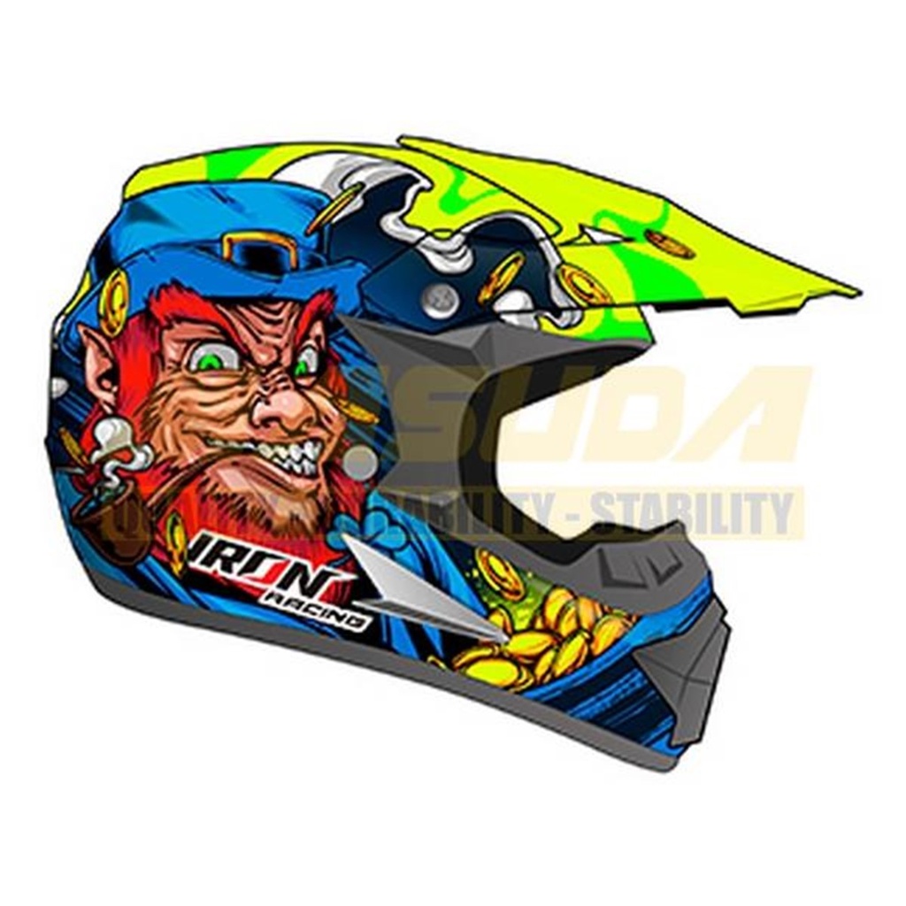 CASCO CROSS IRON RACING IR-850 DOT LUCKY AZUL XL