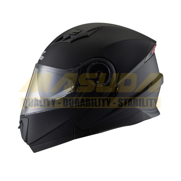 CASCO ABATIBLE LEDS ROJO-AZUL IRON RACING DOT IR-190 KING NEGRO MATE M