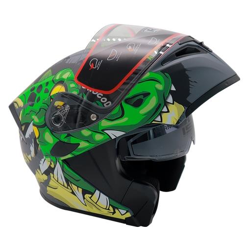 CASCO ABATIBLE R7 RACING UNSCARRED CROCODILE DOBLE MICA DOT XL