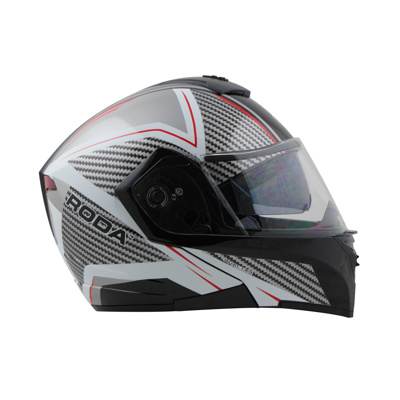 CASCO RODA LUMINAR NEGRO/BLANCO C/LED CARBON XL ABATIBLE SVS