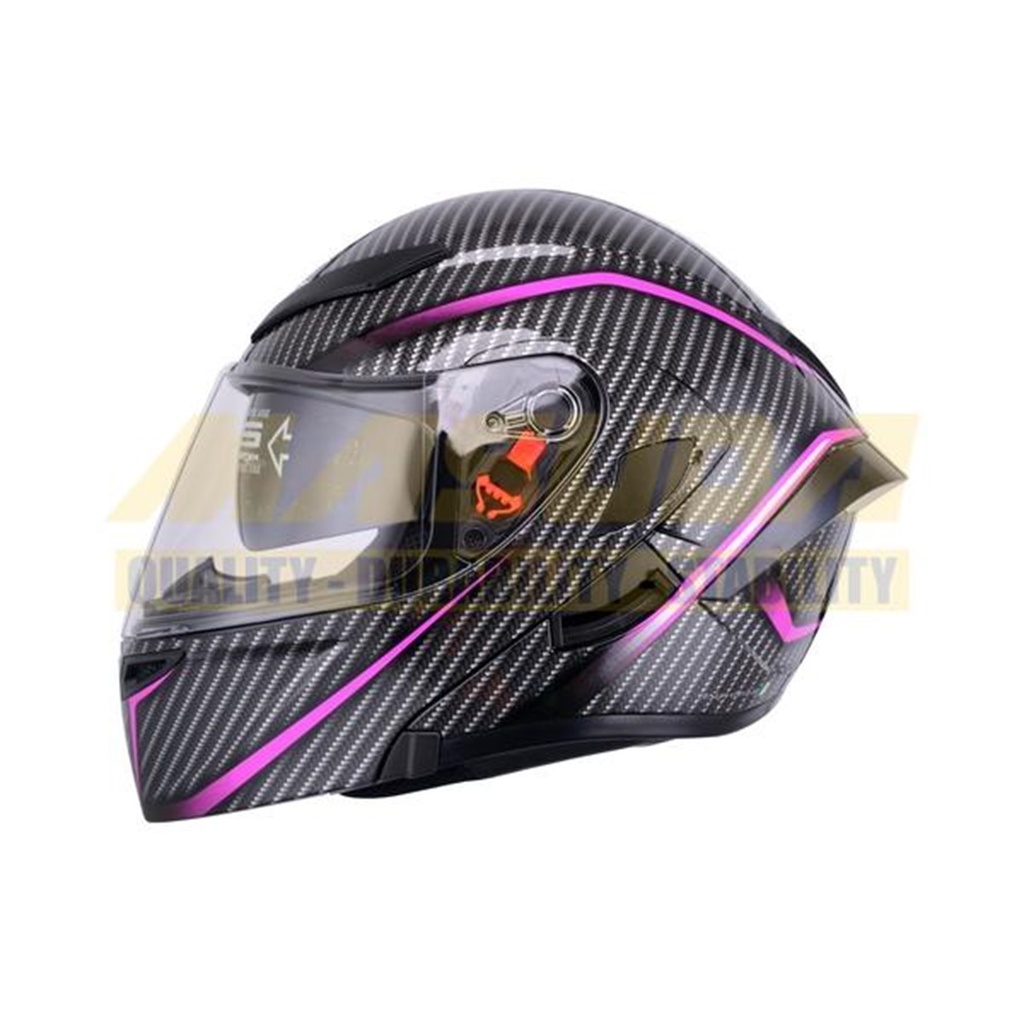 CASCO ABATIBLE IRON RACING DOT IR-121 DARK PHOENIX FIBRA CARBON VIOLETA BRILLO M