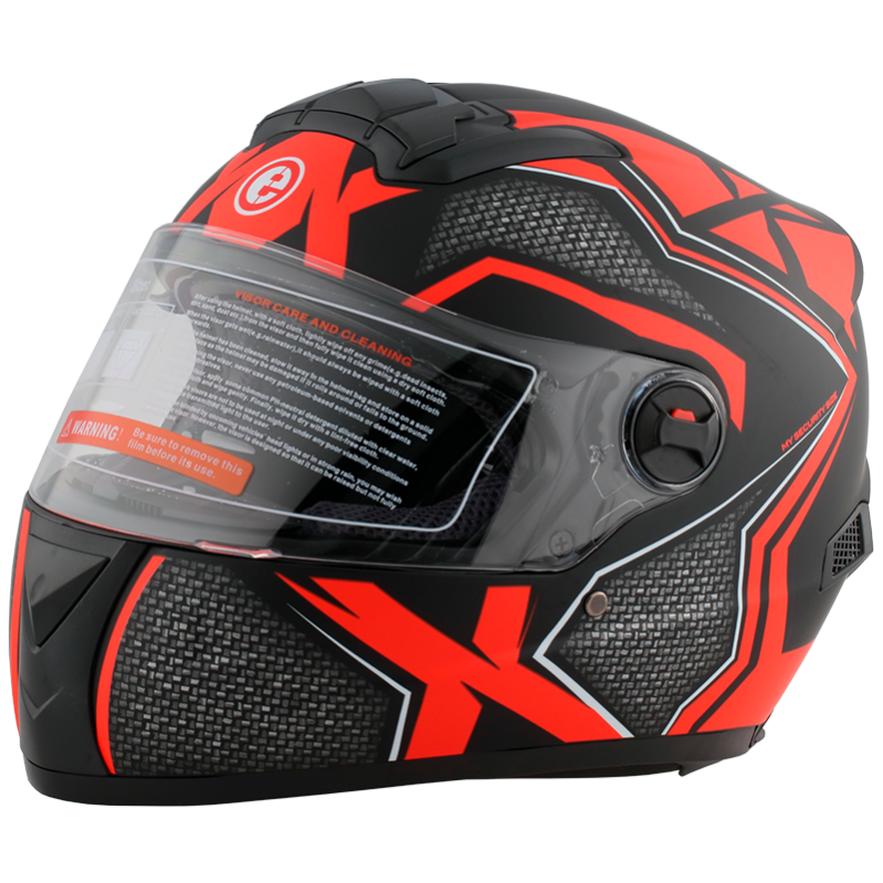 CASCO E-M61 NEGRO/ROJO L