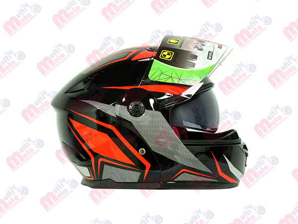 CASCO ABATIBLE ROJO NEGRO YBK