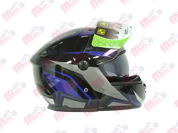 CASCO ABATIBLE AZUL NEGRO YBK