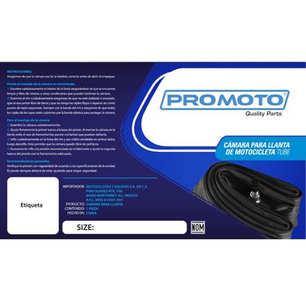 CAMARA PROMOTO 110/70-17