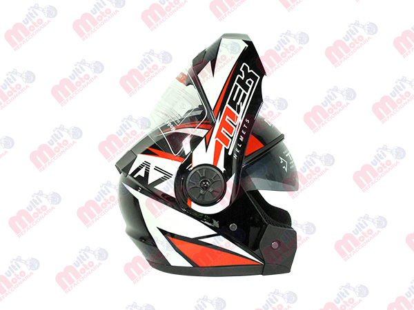 CASCO MEK MK759 ABATIBLE A7 SPORT NEGRO/ROJO Brillante