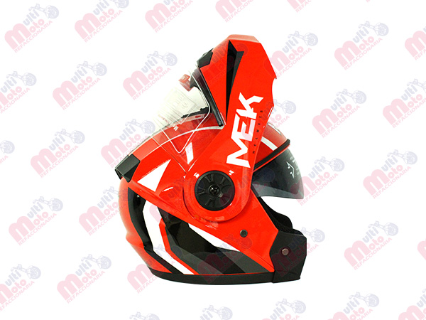 CASCO MEK MK759 ABATIBLE SUPER 1 ROJO/BLANCO Brillante