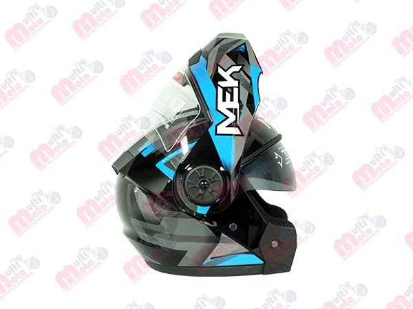 CASCO MEK MK759 ABATIBLE AQUA AZUL/GRIS Brillante