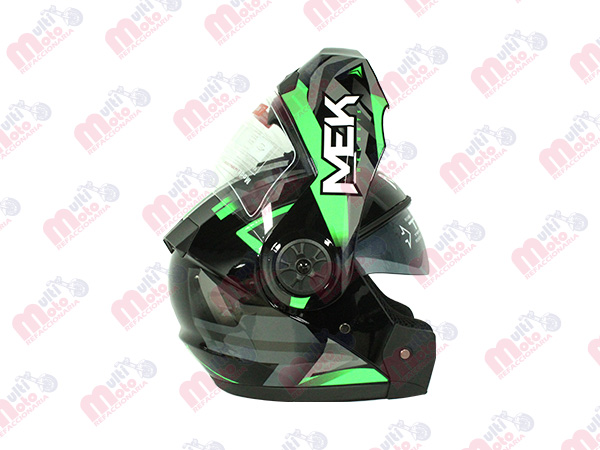 CASCO MEK MK759 ABATIBLE FLASH VERDE NEON/GRIS Brillante