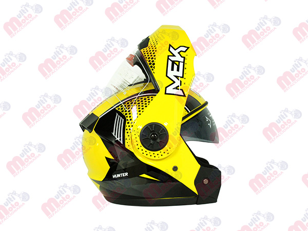 CASCO MEK MK759 ABATIBLE  RIPO AMARILLO /GRIS Brillante