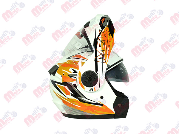 CASCO MEK MK759 ABATIBLE RUSH 2 BLANCO/ANARANJADO Brillante