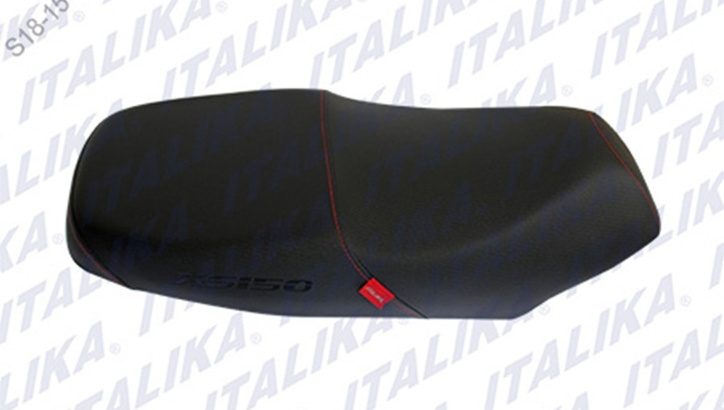 ASIENTO NEGRO COSTURA ROJA XS150 NEGRO