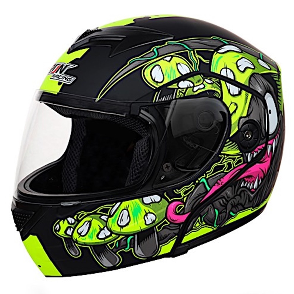 CASCO ABATIBLE IRON RACING IR108 DOT NEON-VERDE MATE DIABLO M