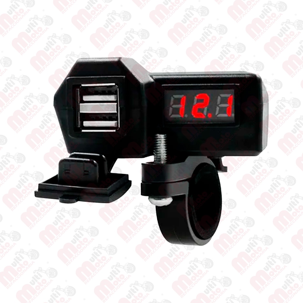 CARGADOR USB CON PANTALLA PARA MOTOCICLETA IR 9784