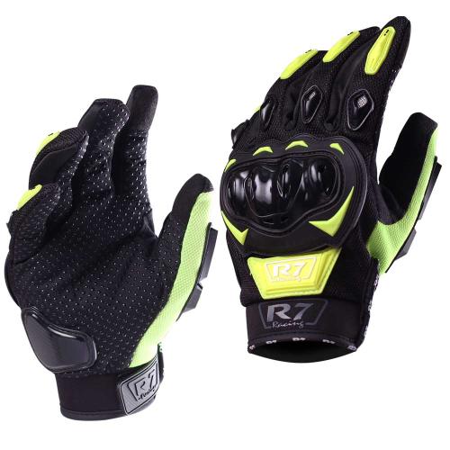 GUANTES VEL R7 RACING S AMARILLO FLUORECENTE R7-1 TOUCH/LIMPIADOR MICA