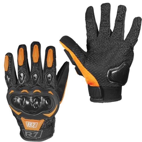 GUANTES VEL R7 RACING L NARANJA R7-1 TOUCH/LIMPIADOR MICA