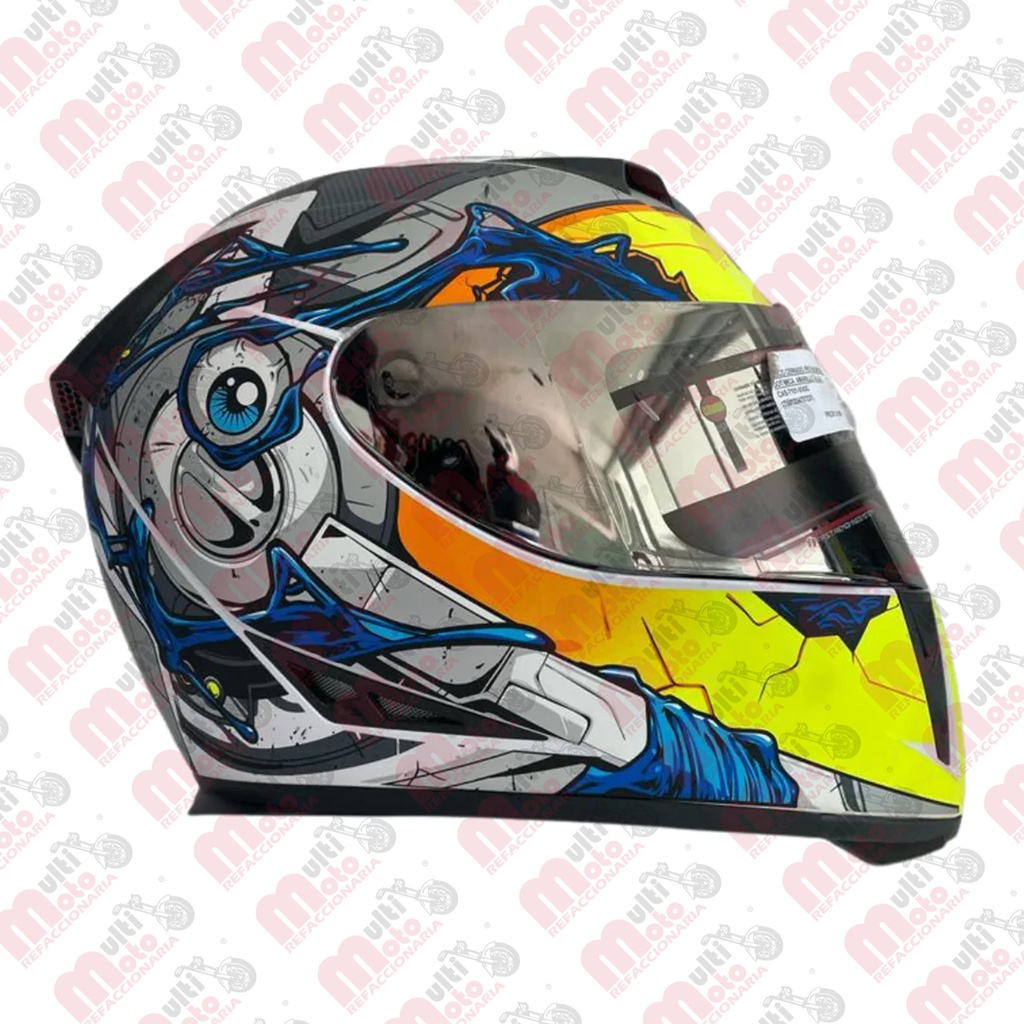 CASCO CERRADO IRON RACING IR-311 DOT MICA IRIDIUM INVADER AMARILLO TALLA M