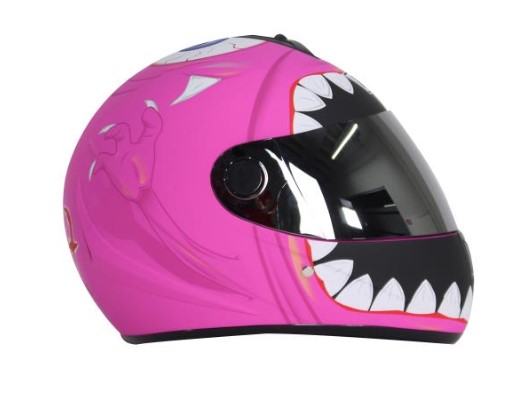 CASCO CERRADO R7 RACING R7-105 DOT M ROSA MATE/BCO MICA OSCURA