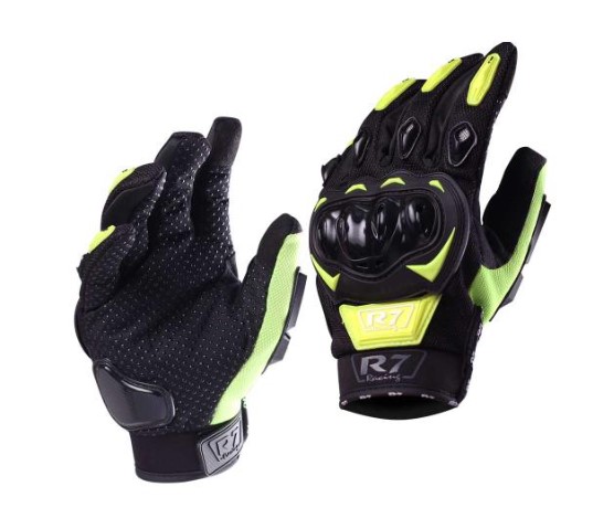 GUANTES VEL R7 RACING XL AMARILLO FLUORECENTE R7-1 TOUCH/LIMPIADOR MICA