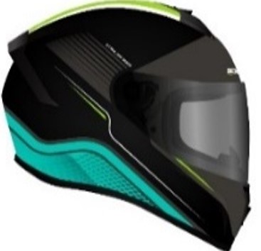 CASCO INTEGRAL ZOOM HERO NEGRO/AQUA BRILLANTE TALLA  XL