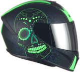 CASCO INTEGRAL ZOOM CARABELA VERDE BRILLANTE TALLA  L  VISOR ESPEJO