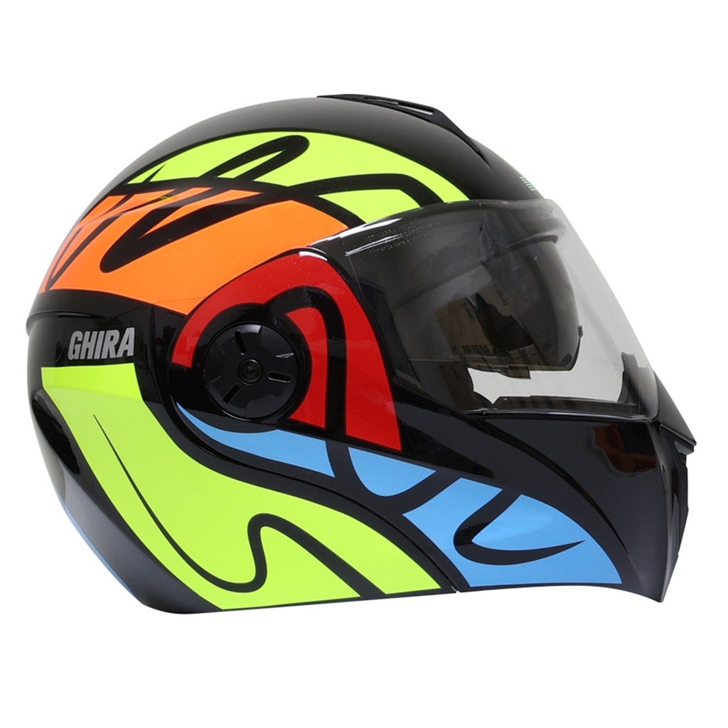 CASCO GHIRA GH1000 AMARILLO ROJO BLOCKS  XXL ABATIBLE SVS