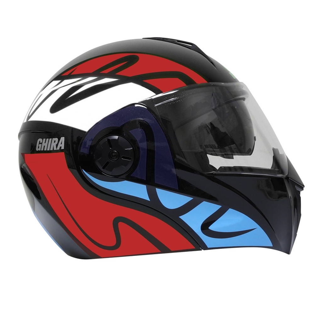 CASCO GHIRA GH1000 ROJO AZUL BLOCKS XXL  ABATIBLE SVS