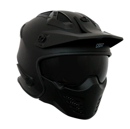 KOV CASCO ROCK-O SOLIDO NEGRO MATE XXL