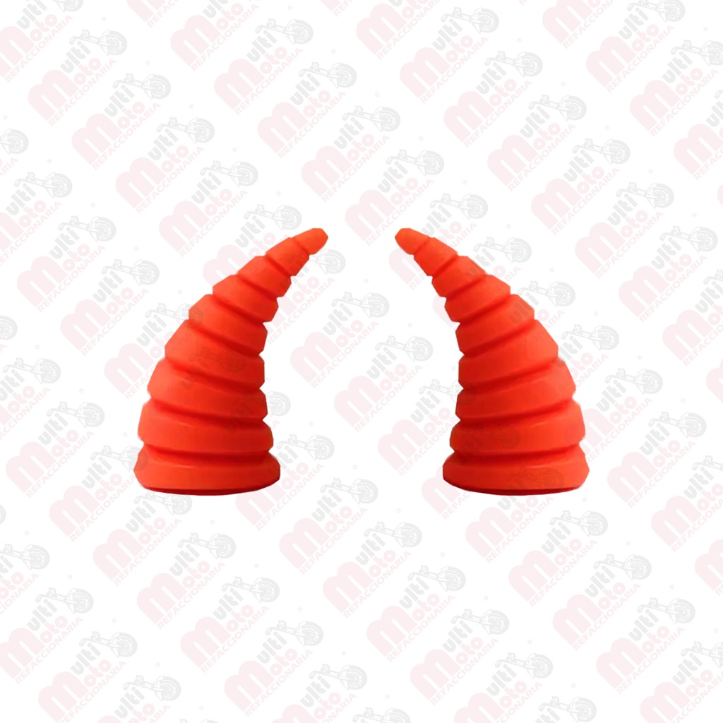 Cuerno Pequeño para Casco Rayado / Espiral naranja