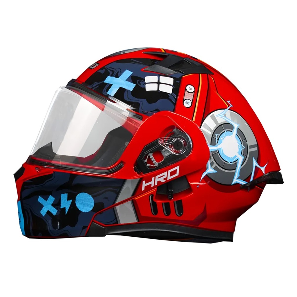 CASCO HRO 3420DV BOT ROJO VISOR TR M