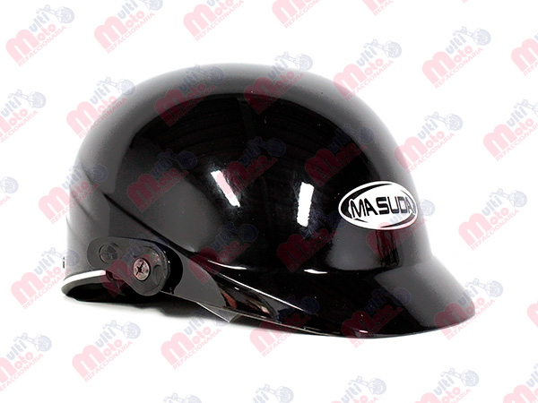 CASCO 1/2 CACHUCHA ABS DE ALTO IMPACTO CALIDAD ISO MSD-299 NEGRO BRILLO