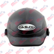 CASCO 1/2 CACHUCHA ABS DE ALTO IMPACTO CALIDAD ISO MSD-301 NEGRO MATE