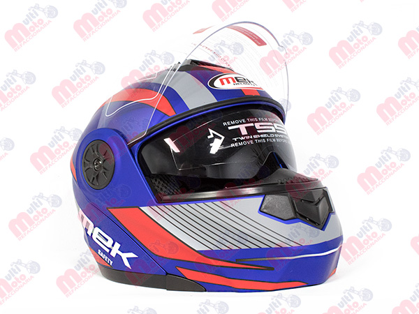 CASCO ABATIBLE AZUL/ROJO MATTE