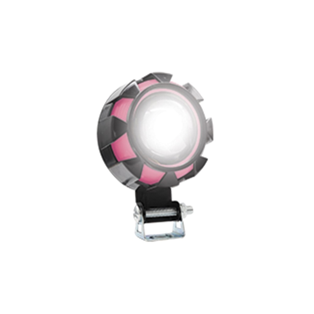 FARO LED LUZ BLANCA REDONDO CONTORNO ROSA