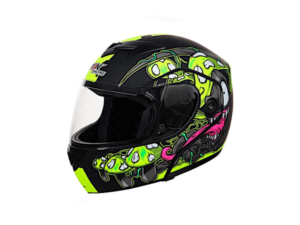 CASCO ABATIBLE IRON RACING IR108 DOT NEON-VERDE MATE DIABLO XL