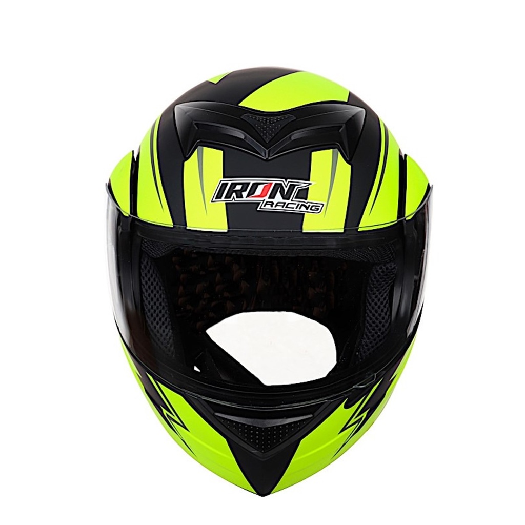 CASCO ABATIBLE IRON RACING IR108 DOT NEON-VERDE MATE RELAMPAGO L