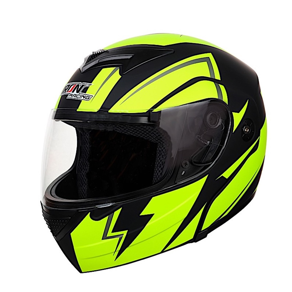 CASCO ABATIBLE IRON RACING IR108 DOT NEON-VERDE MATE RELAMPAGO XL