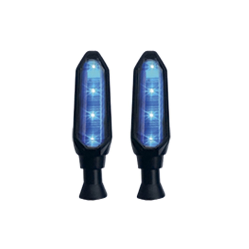 DIRECCIONAL LED SECUENCIAL PREMIUM 4 HYPERLED  UNIVERSAL (AMARILLO-AZUL)