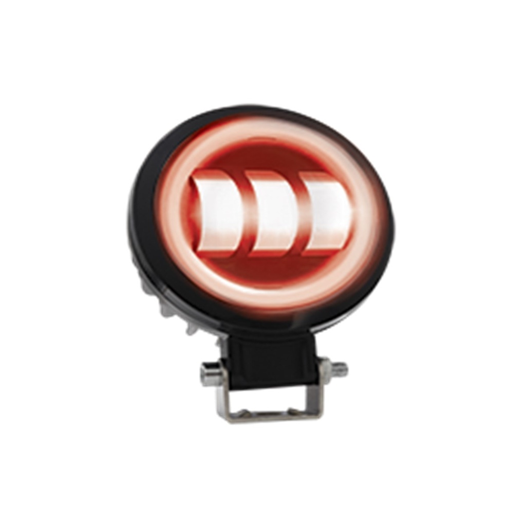 FARO REDONDO 3 LED CON LUPA LUZ FIJA, ESTROBO OPCIONAL (BLANCO-ROJO)