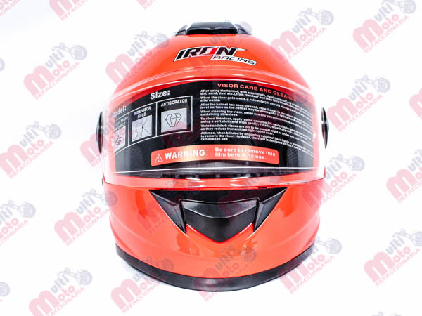 CASCO CERRADO IRON RACING DOT IR-5001 NEON-NARANJA TALLA L